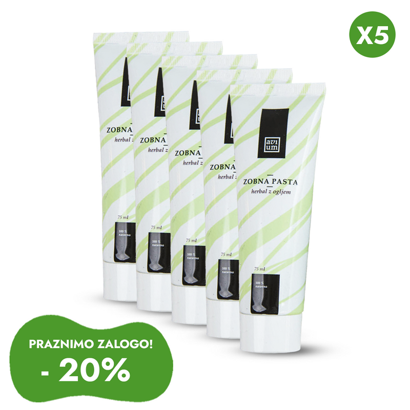 Naravna zobna pasta Herbal z aktivnim ogljem - (X5)